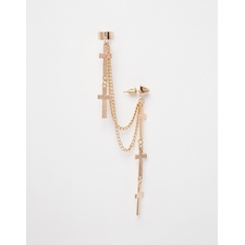 Reclaimed Vintage Cross Cuff & Chain Earring