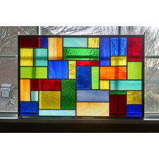 Geometric Stained Glass Panel - Color Burst II - Abstract Art -- Stained Glass Window - Geometric Art