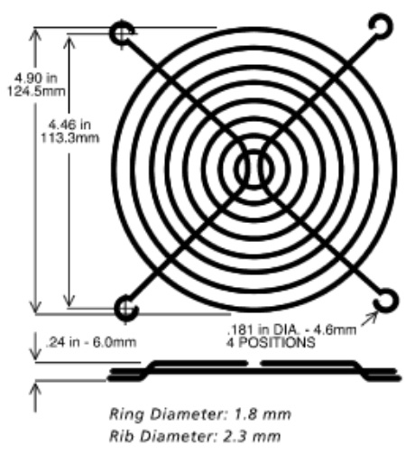 130mm Fan Guard, Wire SC130-W4