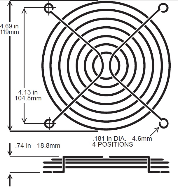 120mm Fan Guard, Wire SC120...