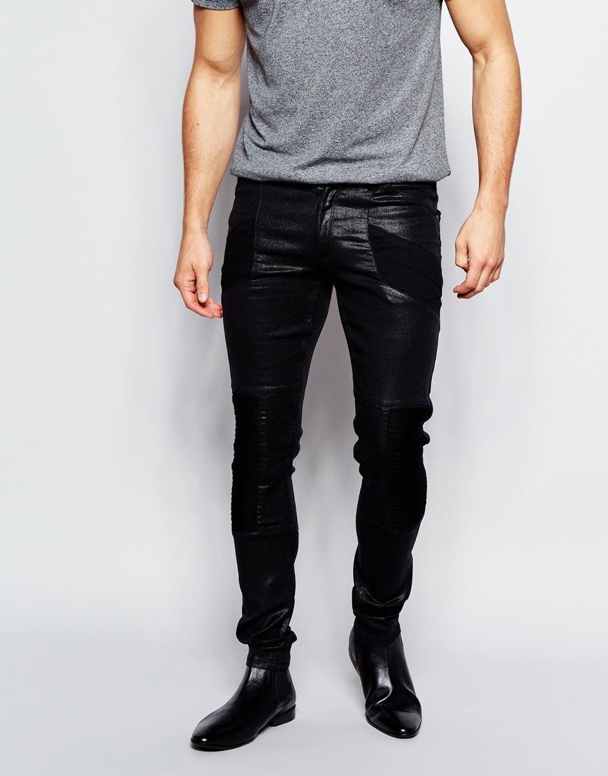 ASOS Extreme Super Skinny Jeans With Biker Styling