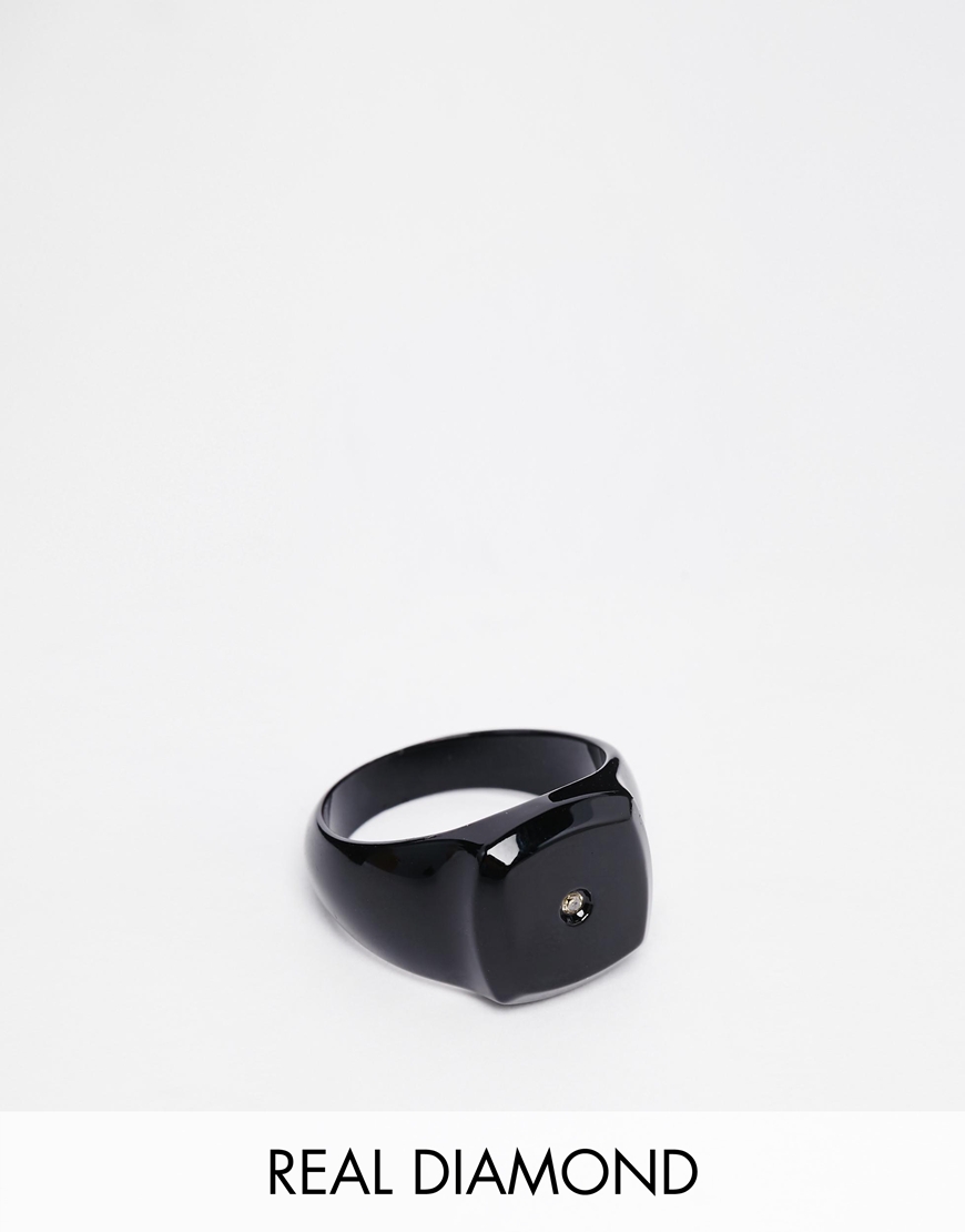  ASOS Black Ring With Real ...