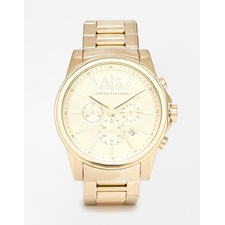 Armani Exchange Chronograph Gold Stainless Steel Strap Watch AX2099