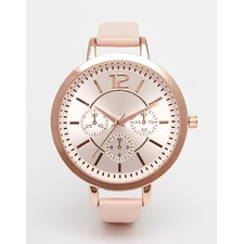  New Look Large Pink Dial Pretty Strap Watch