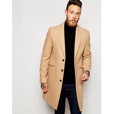  ASOS Overcoat With Shawl Collar In Camel