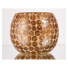 Gold Dots Mosaic Rolly Polly Votive 