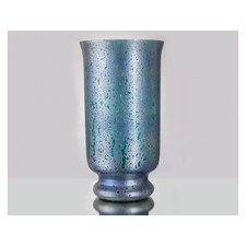 Blue Antique Crackled Glass Hurricane