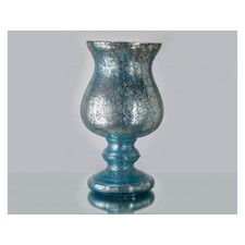  Blue Antique Crackled Glass Hurricane