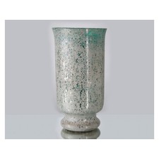 White Antique Crackled Glass Hurricane