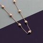 9ct Rose Gold Plated Sterling Silver Oval Beaded Diamond Cut Trace Chain Necklace