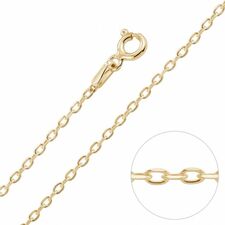 9ct Yellow Gold Plated 1.5mm Diamond Cut Cable Trace Chain Necklace