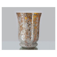 White Antique Crackled Glass Hurricane