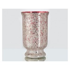 White Antique Crackled Glass Hurricane 