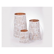 White and Gold Powder Coated Modern Tea Light Holder - Set of 3