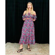 The Sofia Midi Skirt in Pink Floral