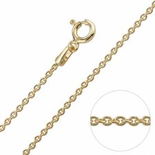9ct Yellow Gold plated 1.5mm Cable Trace Chain Necklace