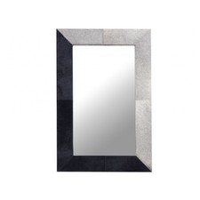 Classic Grey and Black hairon Leather Wall Mirror