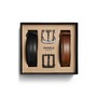SHINOLA Guardian Leather Belt Set, Main, color, BLACK WHISKEY