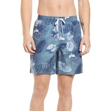 NORDSTROM Swim Trunks, Main, color, GREY GRISALLIE TROPICAL FLORAL