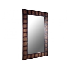 Brown Patina Tiles Patterned Wall Mirror