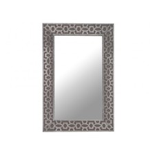 Arabic Geometric Hairon Leather Wall Mirror