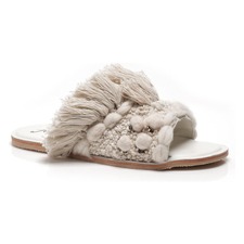 FREE PEOPLE Fringe Slide Sandal, Main, color, IVORY