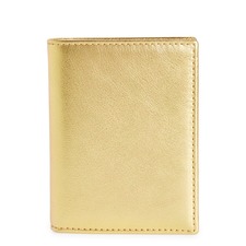 COMME DES GARÇONS WALLETS Comme des Garçons Metallic Leather Bifold Wallet, Main, color, GOLD
