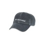 BALENCIAGA Embroidered Logo Organic Cotton Baseball Cap, Main, color, DARK GREY/ WHITE