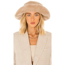 Ruslan Baginskiy Faux Fur Hat in Beige | REVOLVE