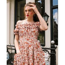 Bardot Ruffle Dress at Lavaand