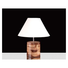Cylindrical Shaped Wooden Table Lamp