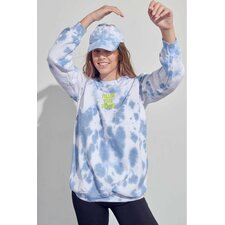 Women's Blue Tie-Dye Dreams Crew Neck Sweatshirt