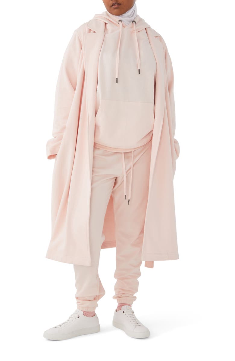 HUMAN NATION Gender Inclusive Unity Organic Cotton Blend Long Coat, Main, color, SHELL PINK