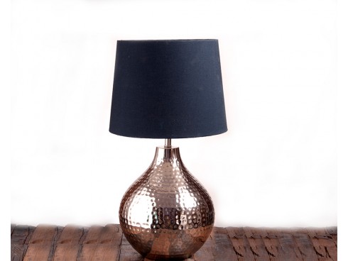 Hammered Patterned Nickel Table Lamp