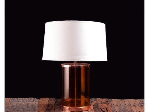 Red Clear Glass Table Lamp