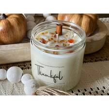 Thankful Crystal Infused Candle  Thanksgiving Candle