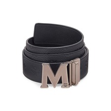MCM Claus Reversible Leather Belt, Main, color, BLACK