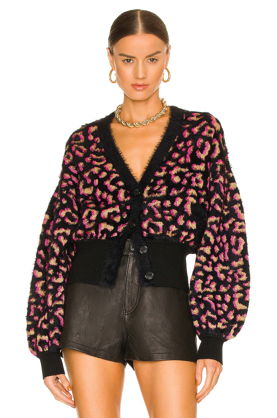 Diane von Furstenberg Dolly Sweater in Leopard Pink | REVOLVE