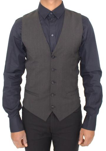 Dolce &amp; Gabbana Gray Wool Stretch Dress Vest Blazer