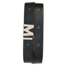MCM Reversible Leather Belt, Main, color, VALLARTA BLUE