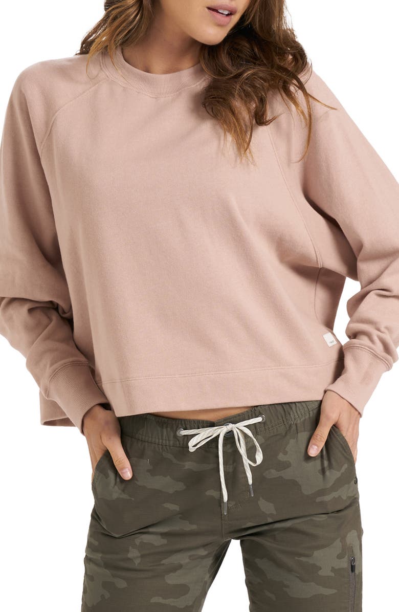 VUORI Sunnyside Organic Cotton Crewneck Sweatshirt, Main, color, DOGWOOD