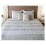 Pleated and Lace Embroidered Hand Quilted Natural bedspread