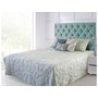 Crewel Embroidered Blue / Off White Machine Quilted Cotton Bedspread