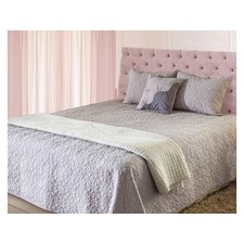 Computer Embroidered Beige / Off White Cotton Bedspread