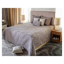 Taupe / Grey Coloured Machine Quilted Cotton Bedspread