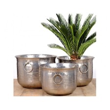 Plain Classic Nickel Planter - Set of 3