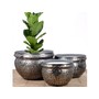 Black Nickel Antique Hammered Planter - Set of 3