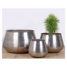 Plain Classic Nickel Planter - Set of 3