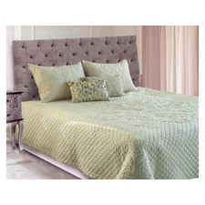 Trapunto Embroidered Cream Coloured Machine Quilted Cotton Bedspread