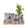 Silver Hammered Planter - Set of 3